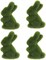 4 Pcs Easter Moss Bunny Figurine Furry Flocked Green Standing Rabbit Statue Decorations for Easter Gift Home Office Table Ornament